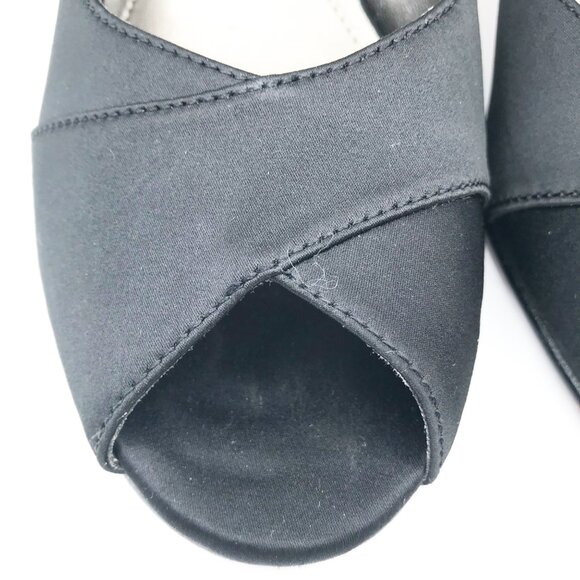 KENNETH COLE Reaction I'm Rich Black Peep Toe Stiletto High Heels Womens 8.5 - Picture 9 of 11